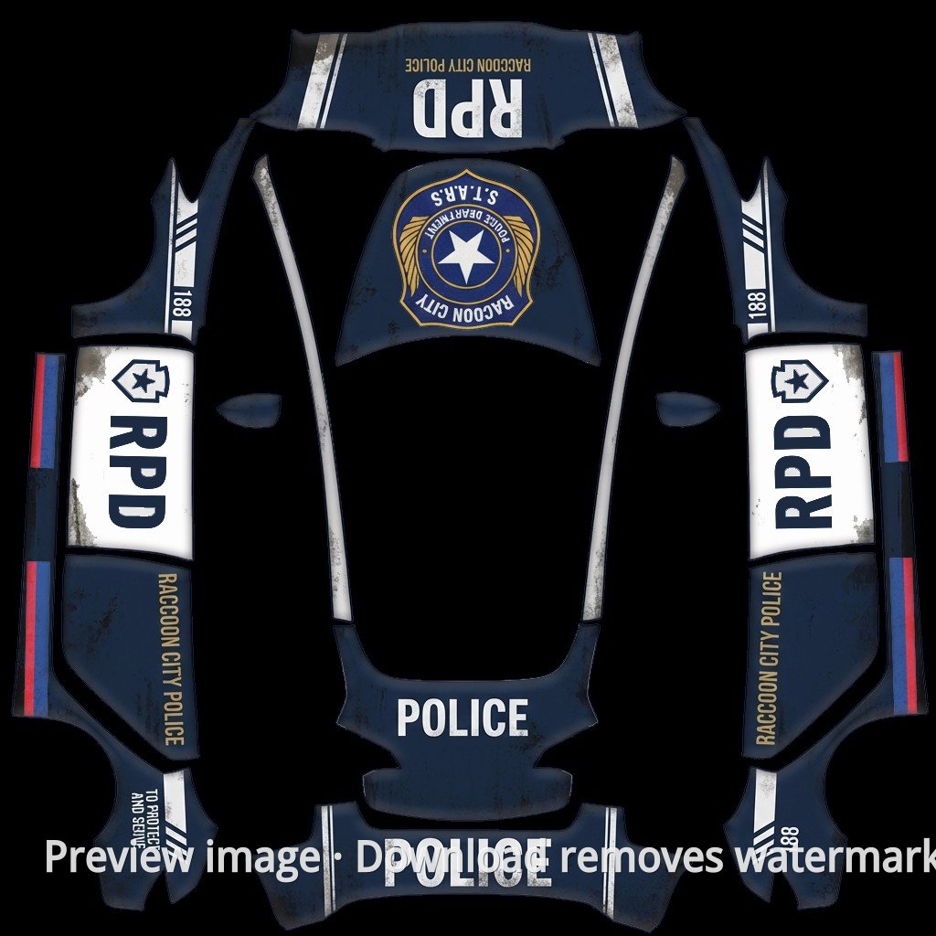 Model 3 Police Patrol Theme Wrap Template