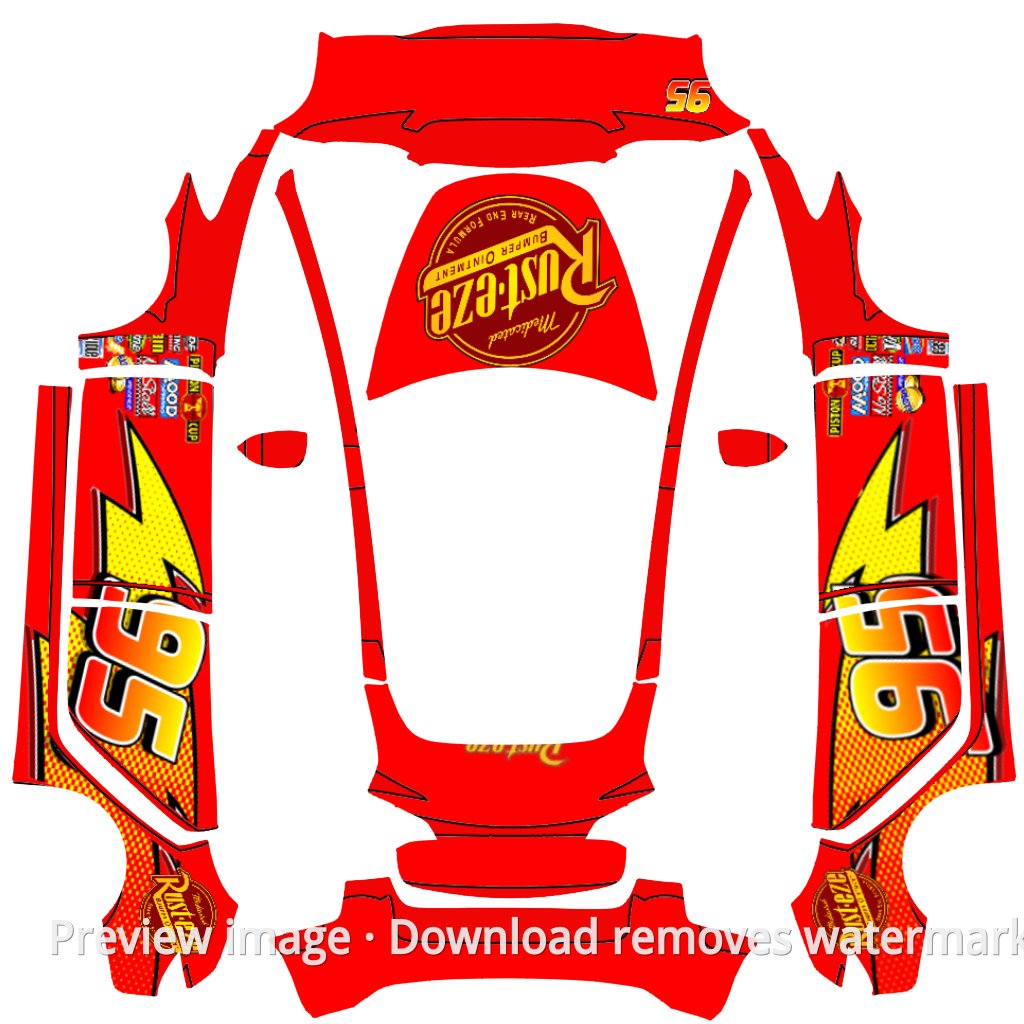 Lightning McQueen Theme Model 3 Wrap Template