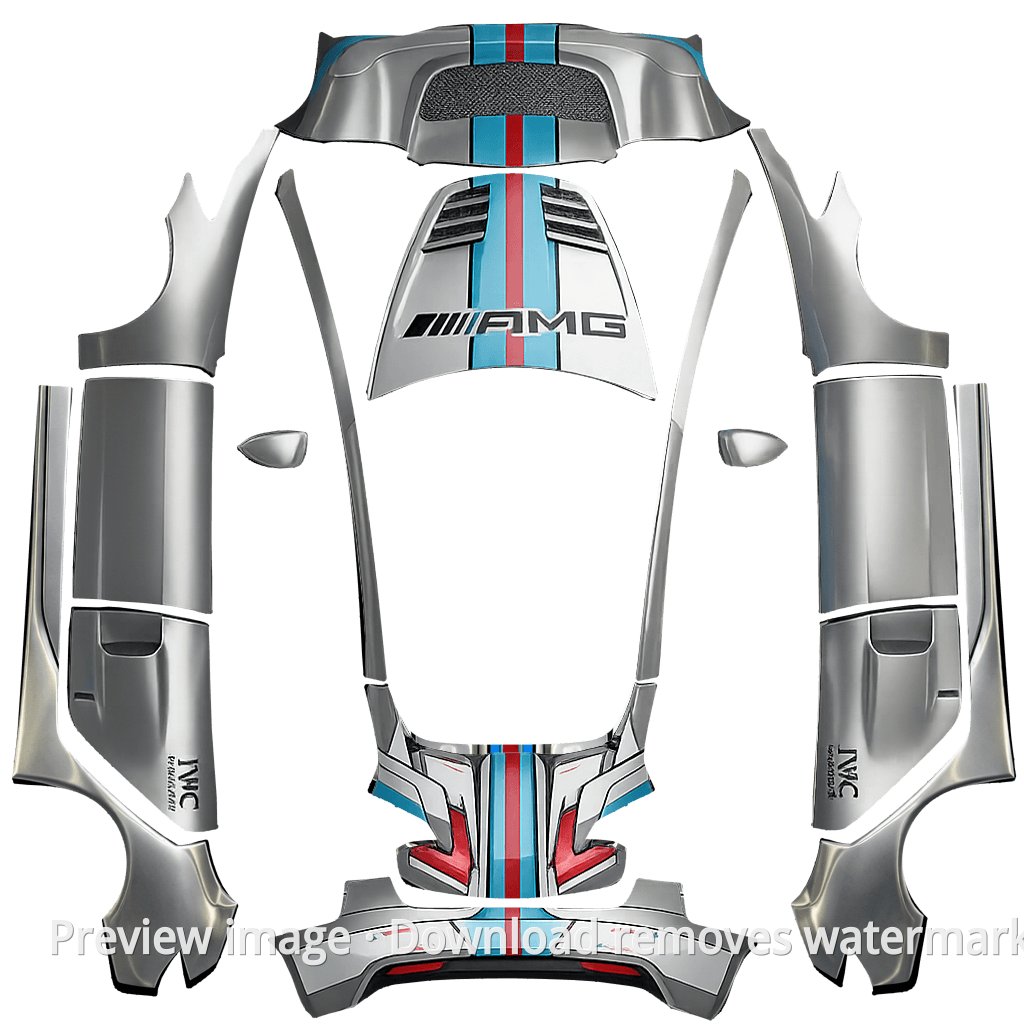 Classic AMG Silver Hell Style Wrap Template - Model 3
