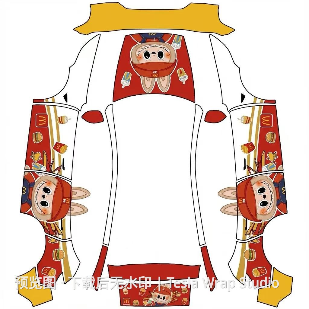 Model 3 麦当劳 Labubu 主题外观模板