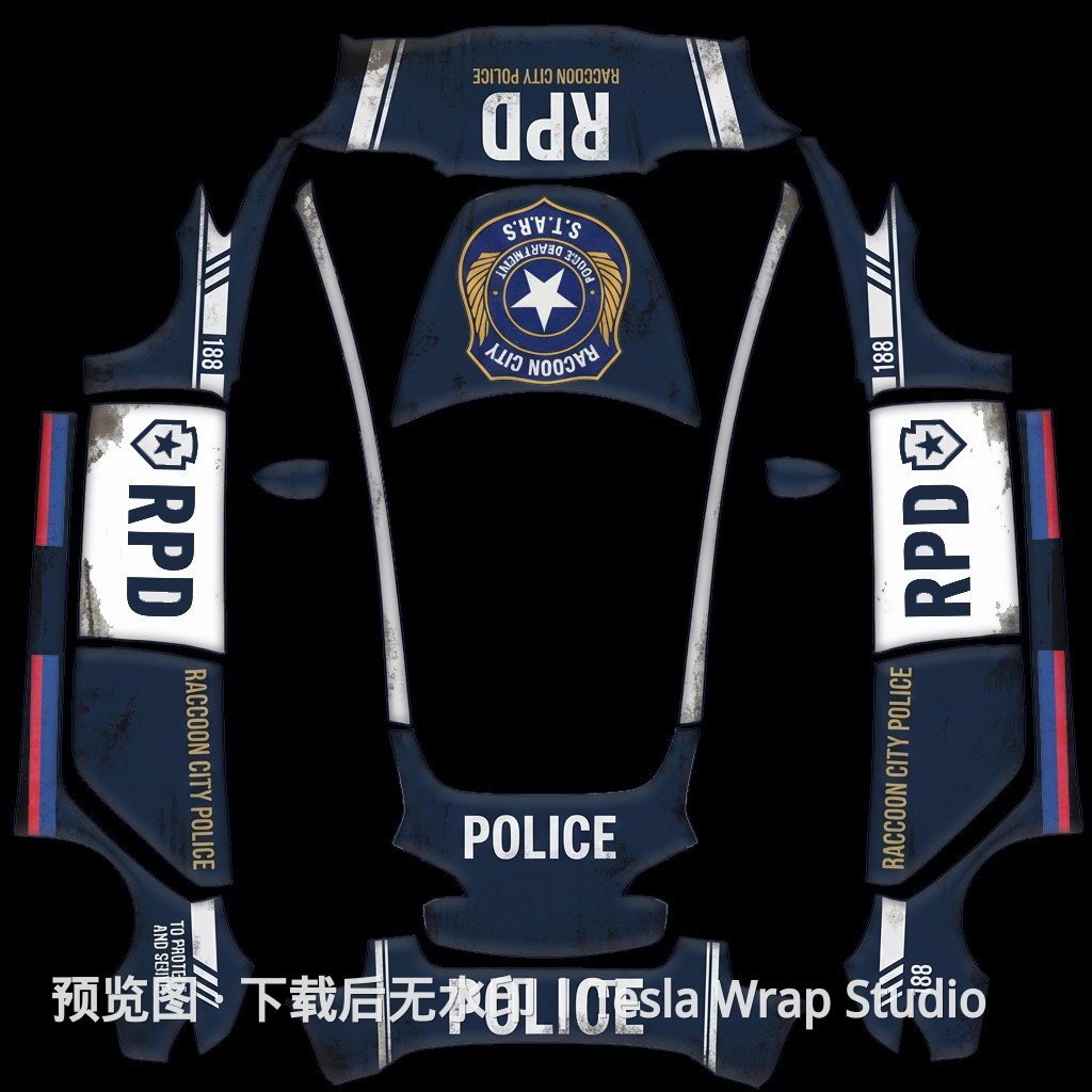 Model 3 警车巡逻主题外观模板