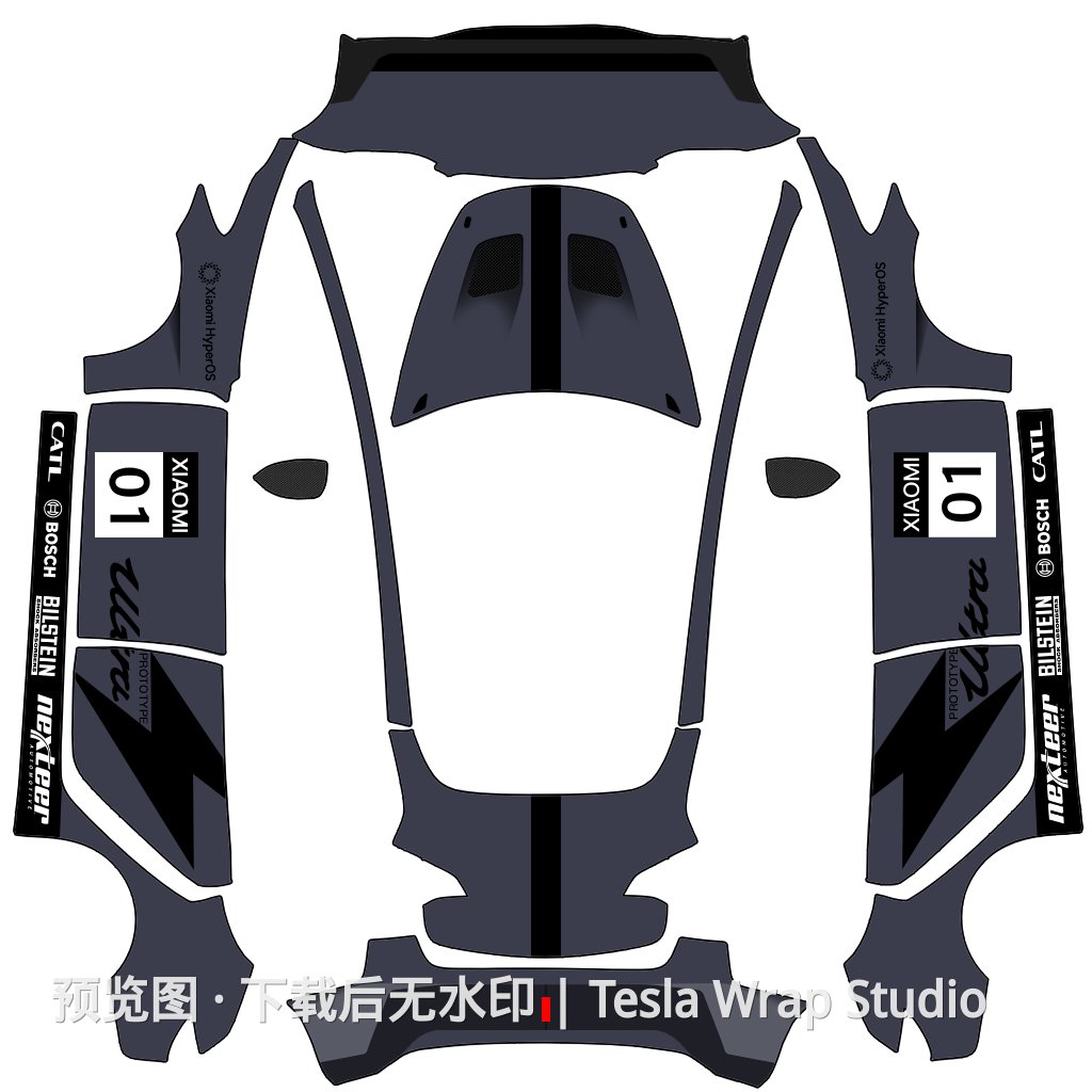 小米 SU7 U 深灰色高清版主题 - Model 3
