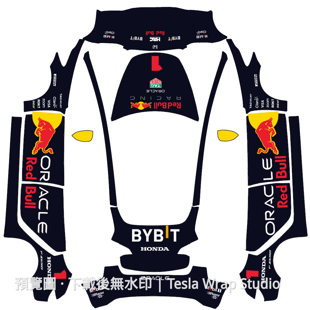 Model 3 紅牛車隊維斯塔潘主題車體外觀範本