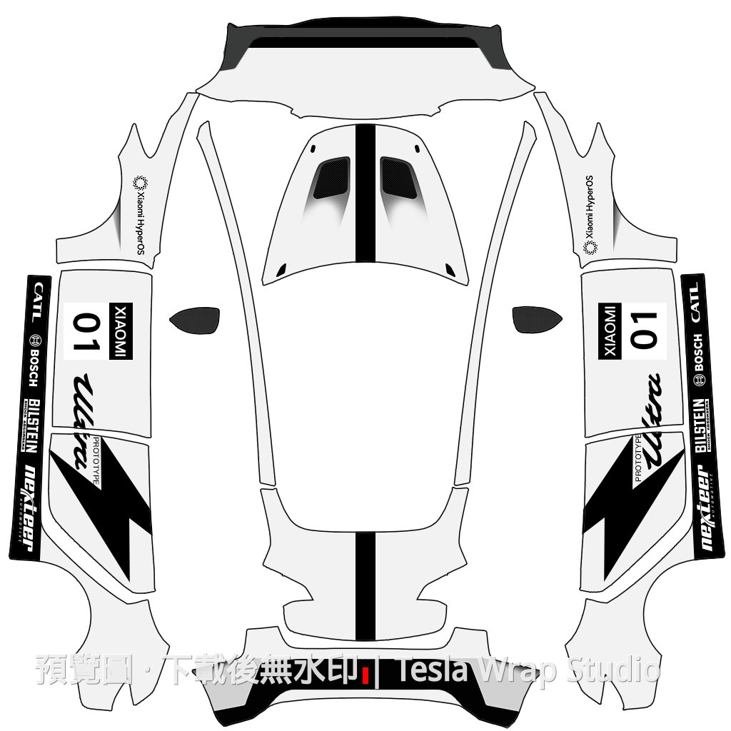 小米 SU7 U 白色高清版主題 - Model 3