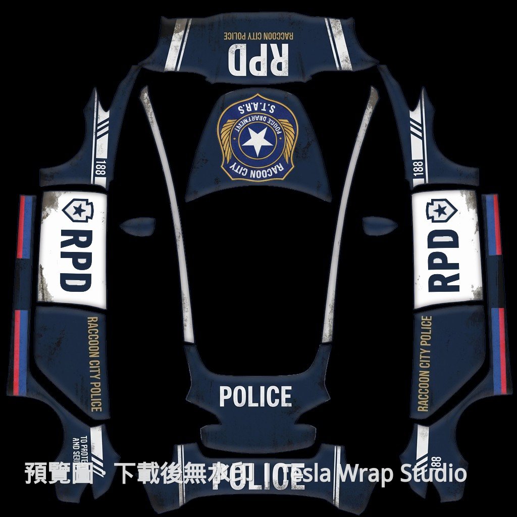 Model 3 警車巡邏主題車體外觀範本