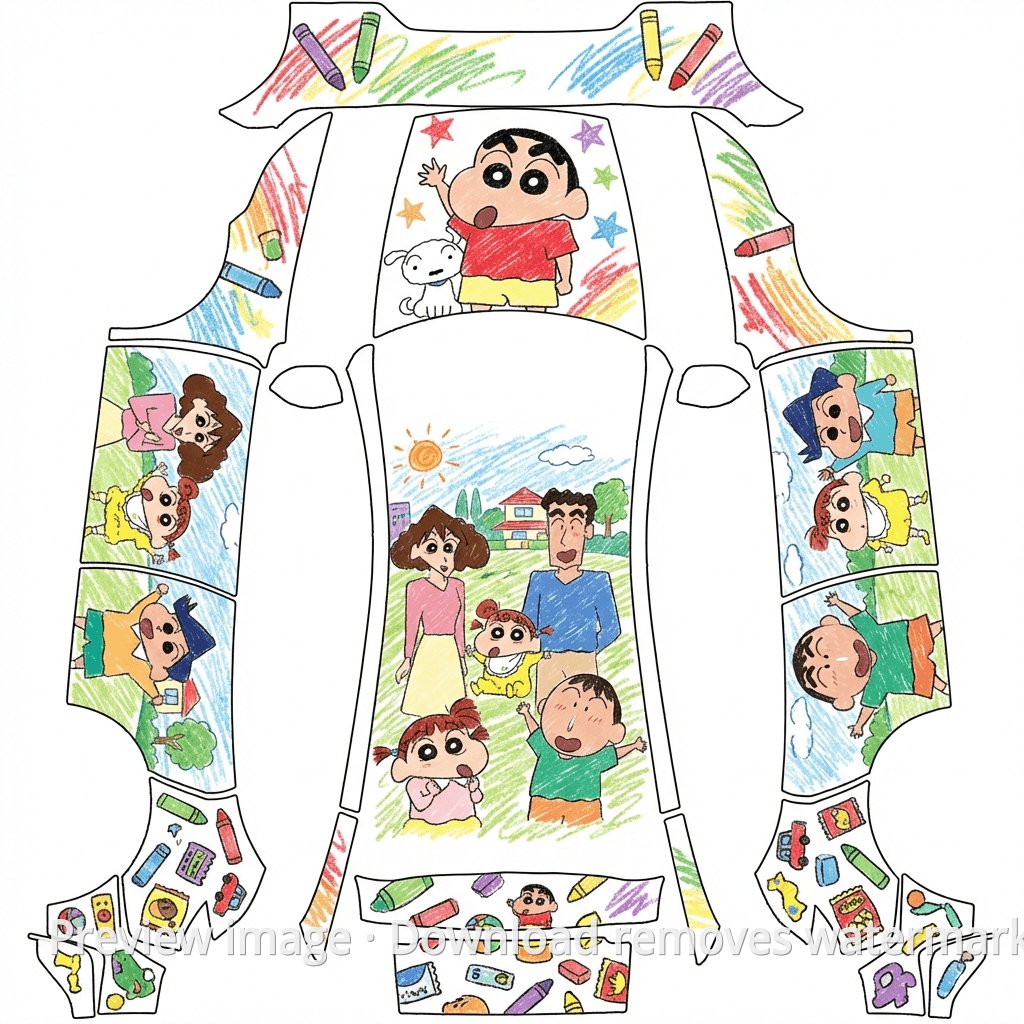 Cute Style Model Y Wrap Template