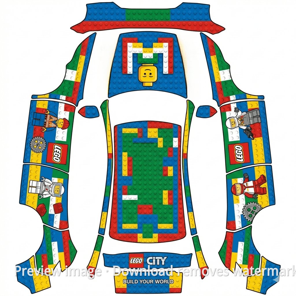 LEGO Model Y Wrap Template