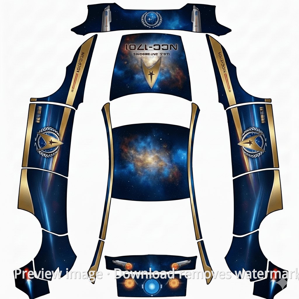 Model Y (2025+) Premium Star Trek Theme Wrap Template