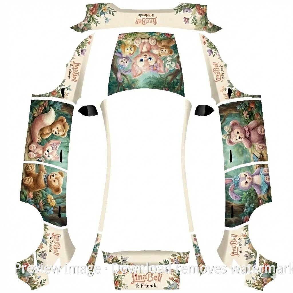 Model Y (2025+) Premium Disney LinaBell Theme Wrap Template