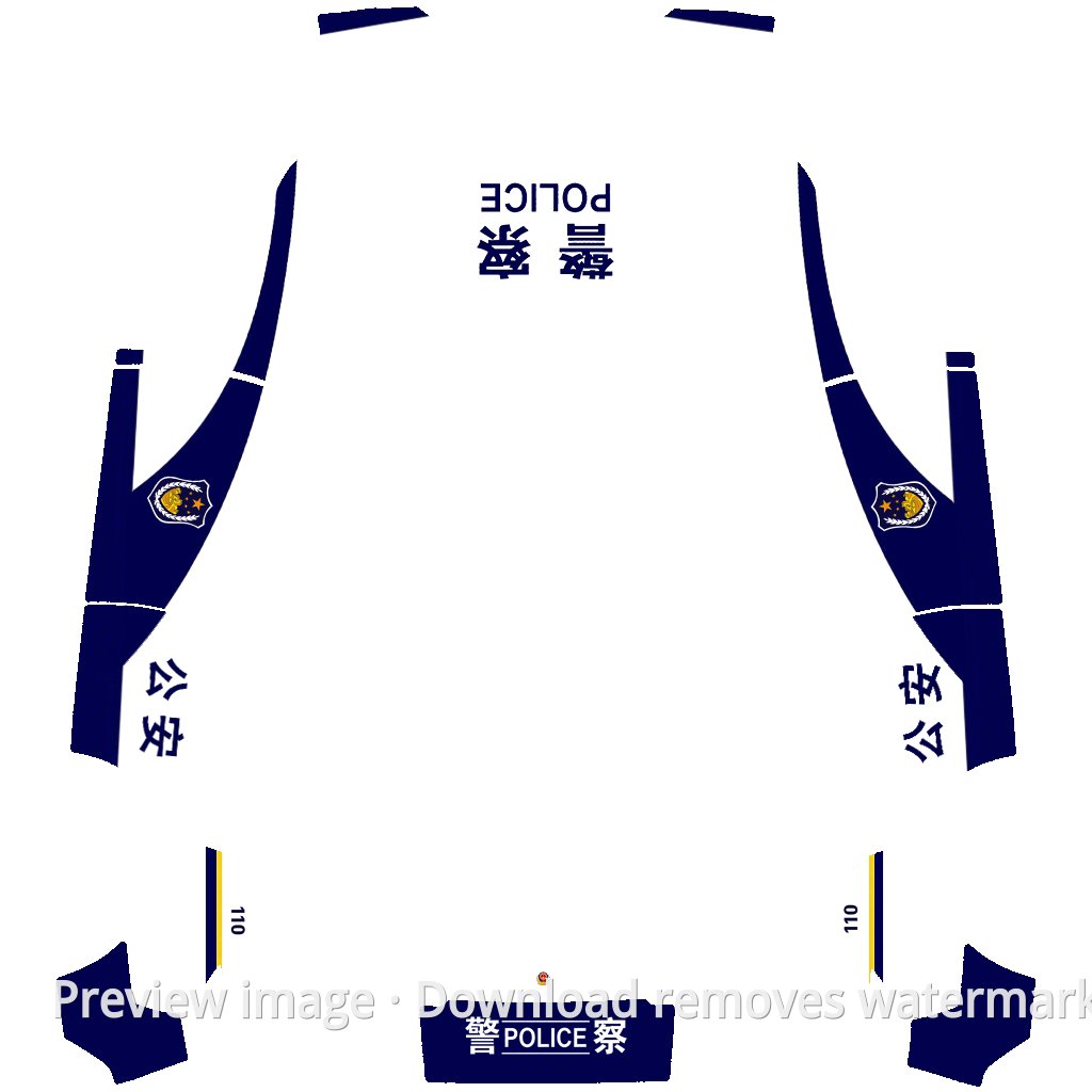 Model Y (2025+) Premium Police Car 110-2 Livery Wrap Template