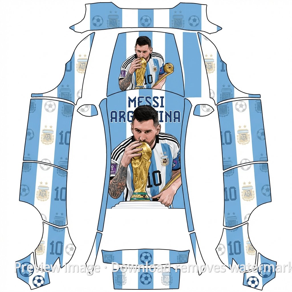 Messi Theme Model Y Wrap Template