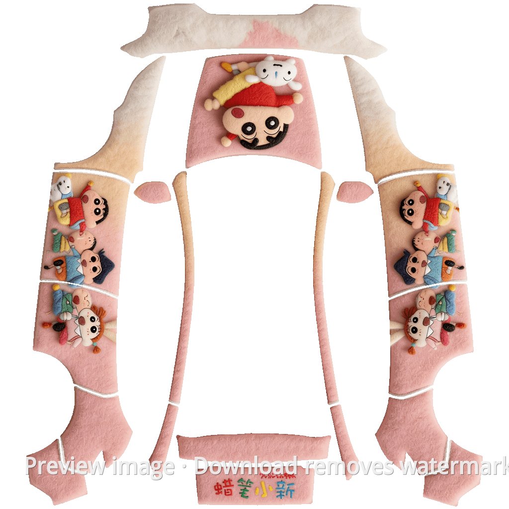 Crayon Shin-chan Cute 3D Edition - Model Y (2025+) Premium
