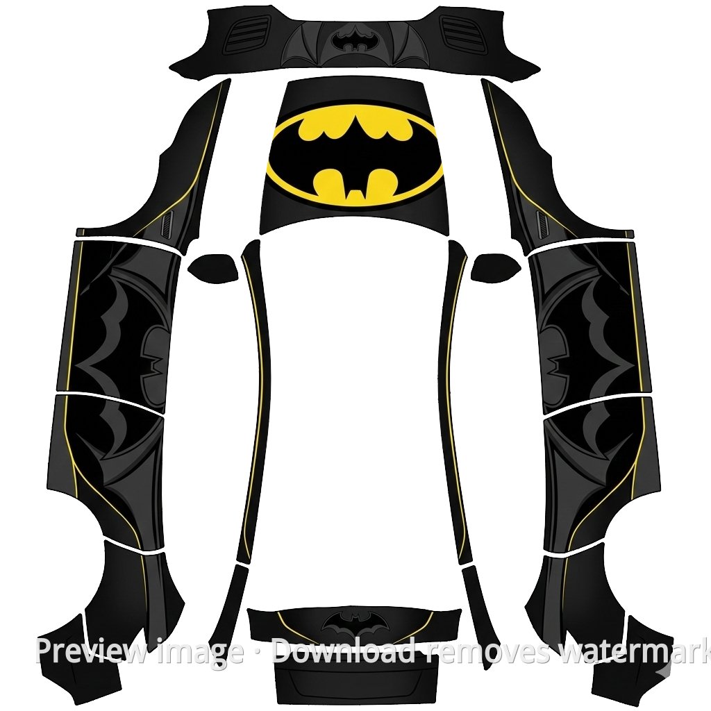 Model Y (2025+) Premium Batman Theme Wrap Template