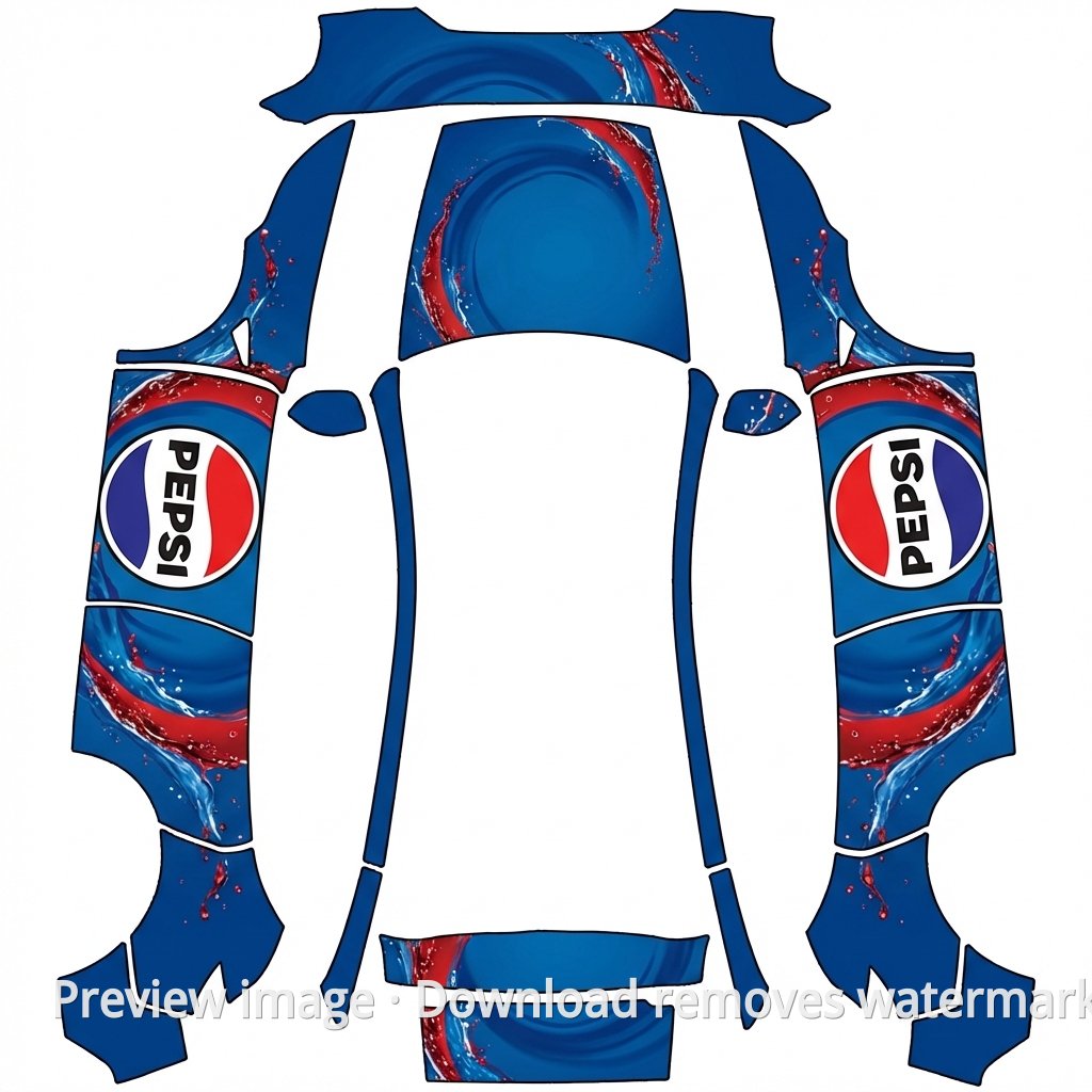 Model Y (2025+) Premium Pepsi Theme Wrap Template