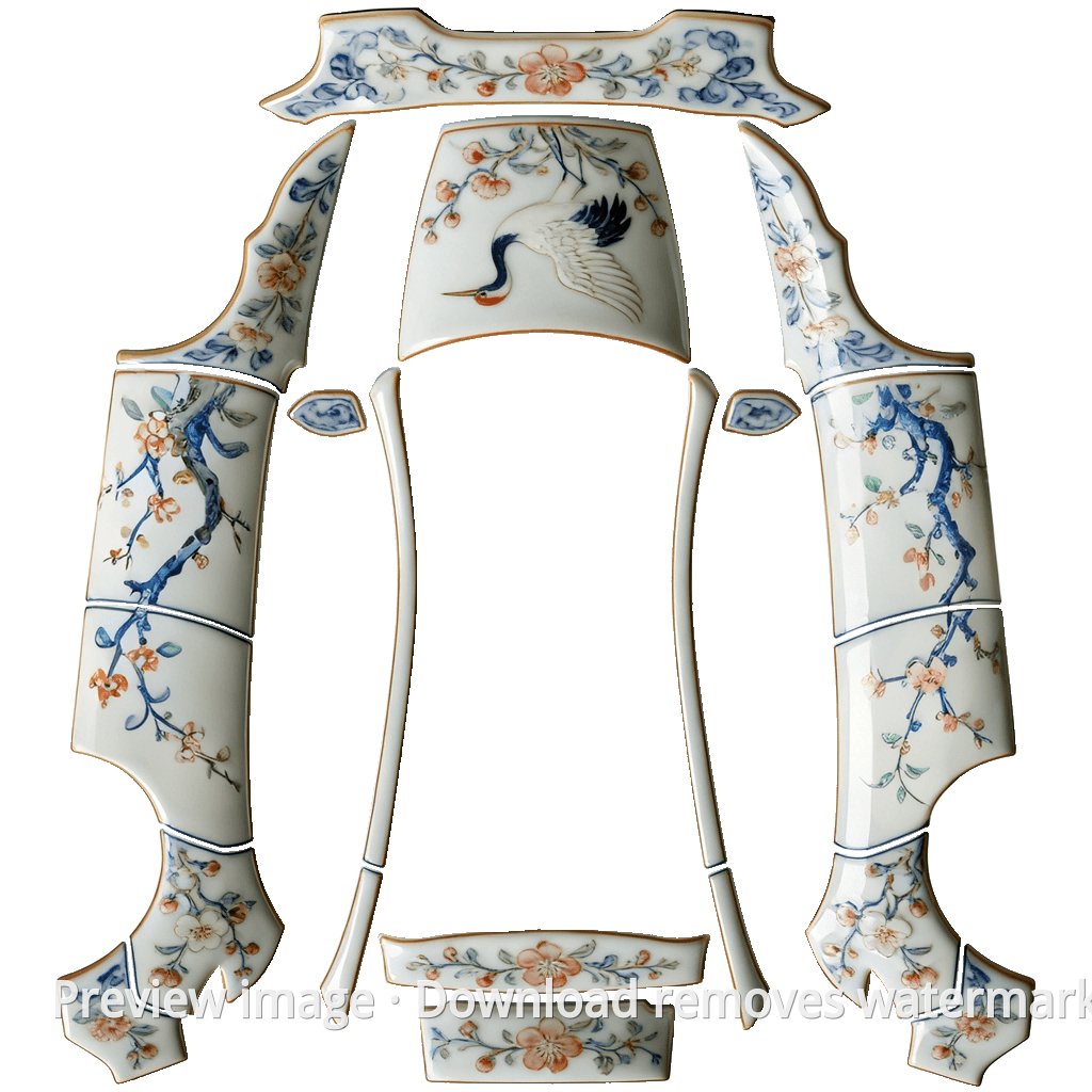 Crane and Plum Blossom Doucai Theme - Model Y (2025+) Premium