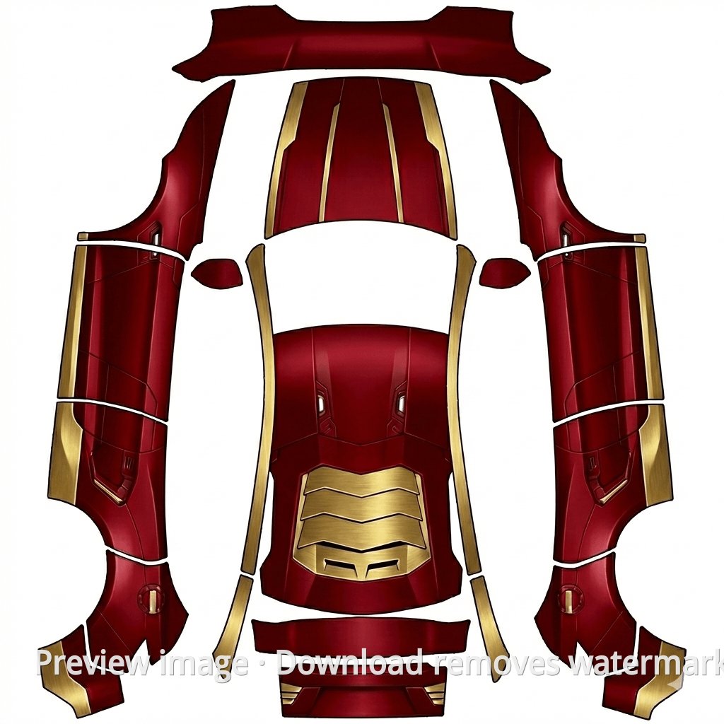 Model Y (2025+) Premium Iron Man Theme Wrap Template