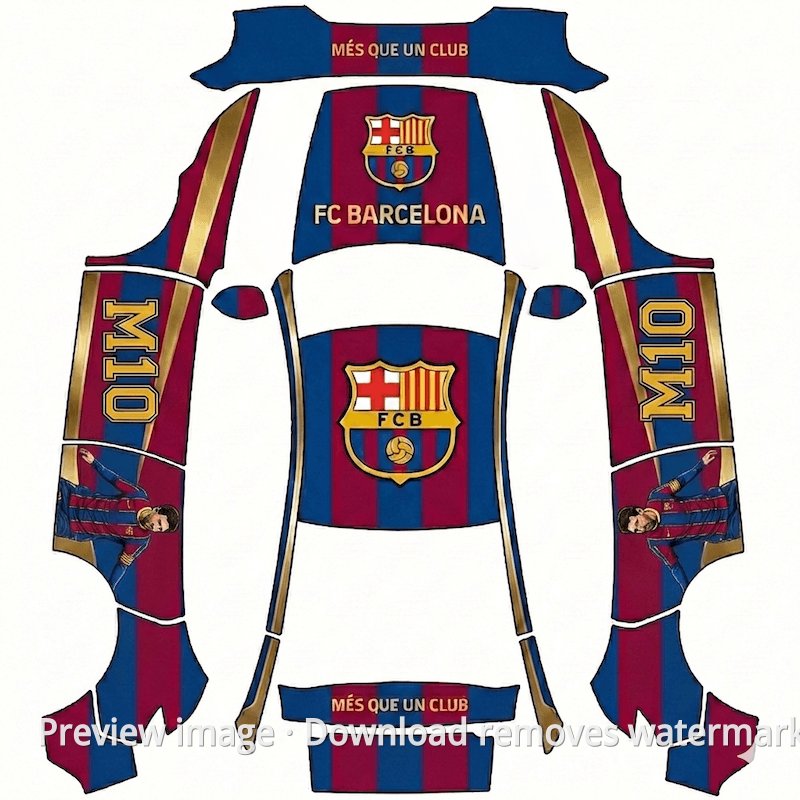 Model Y (2025+) Premium Barcelona M10 Theme Wrap Template