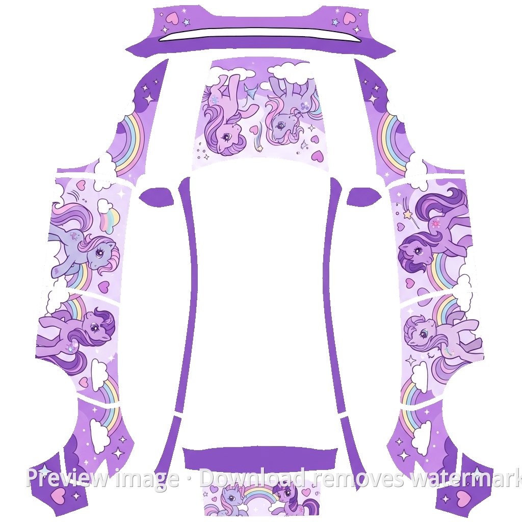 My Little Pony Theme Model Y Wrap Template