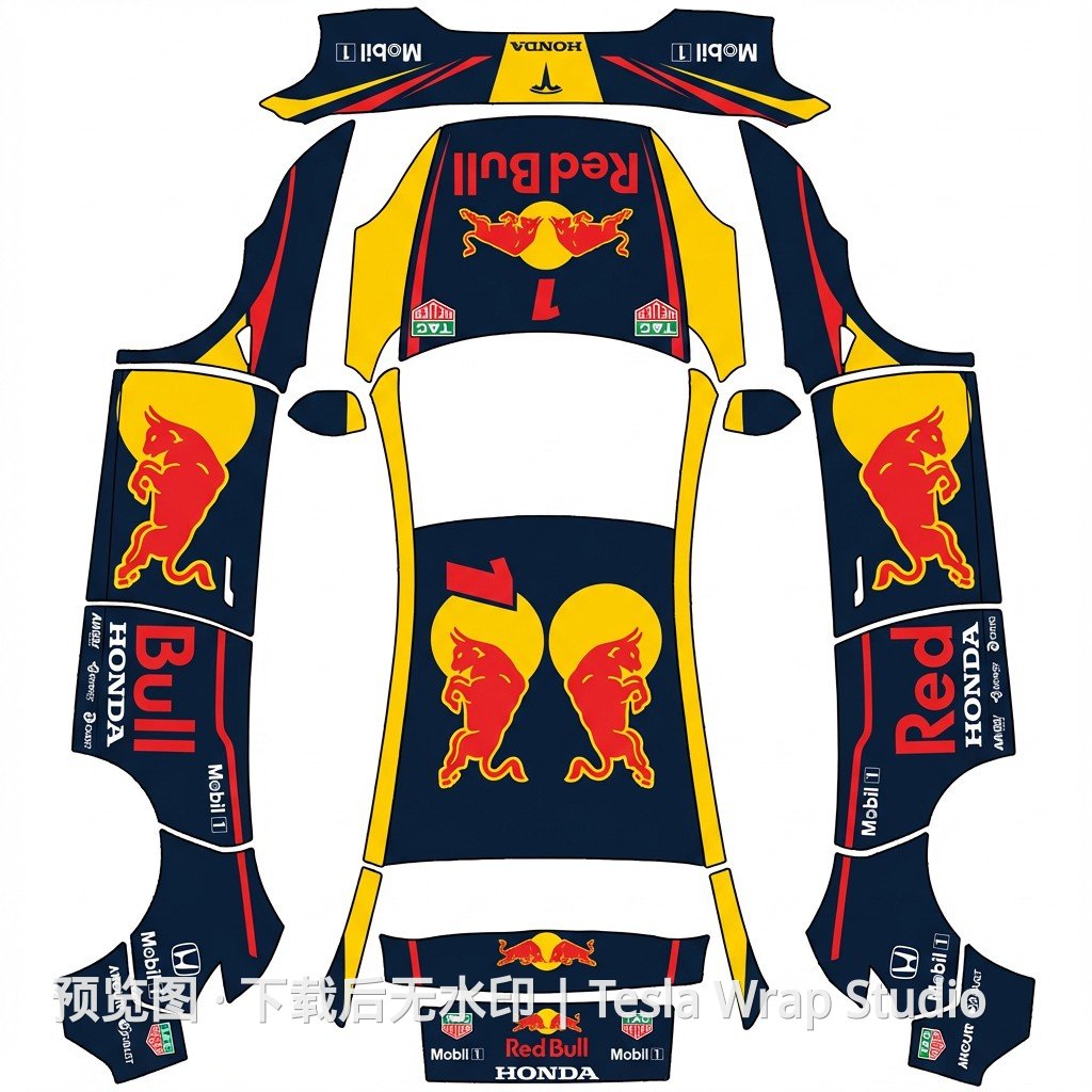 Model Y (2025+) Premium F1 Red Bull Style 外观模板
