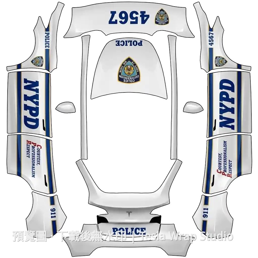 Model Y (2025+) Premium Police4597 車體外觀範本
