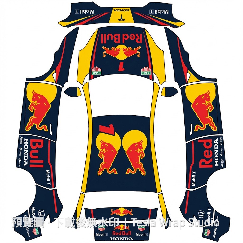 Model Y (2025+) Premium F1 Red Bull Style 車體外觀範本