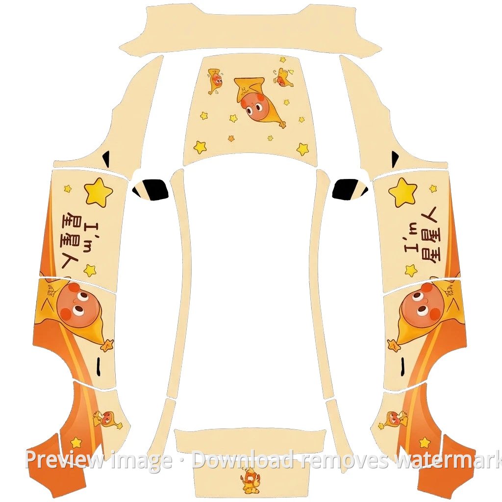 Star Figure Theme Model Y 2025 Wrap Template