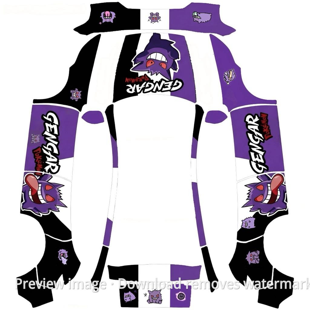 Model Y (2025+) Standard Pokemon Gengar Theme Wrap Template