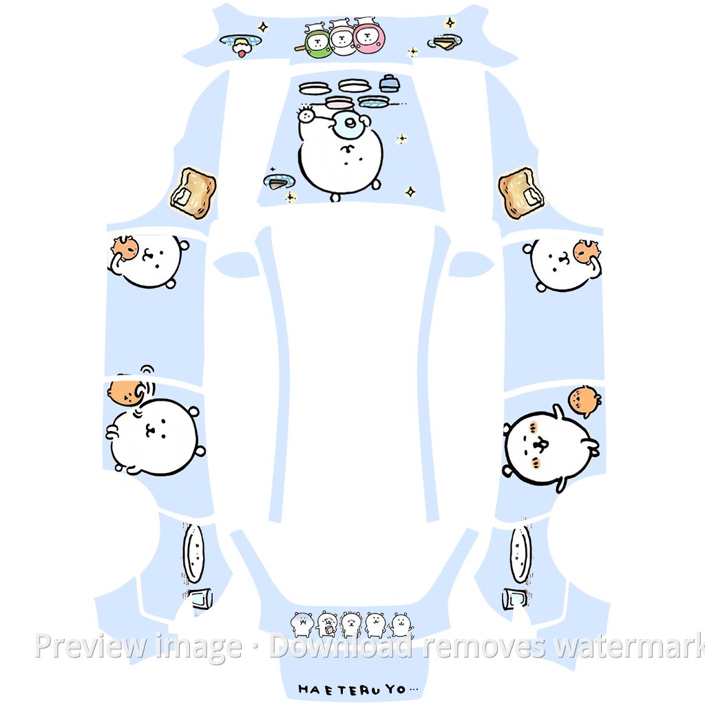 Mocking Bear Cute White Bear Foodie Theme - Model Y (2025+) Standard