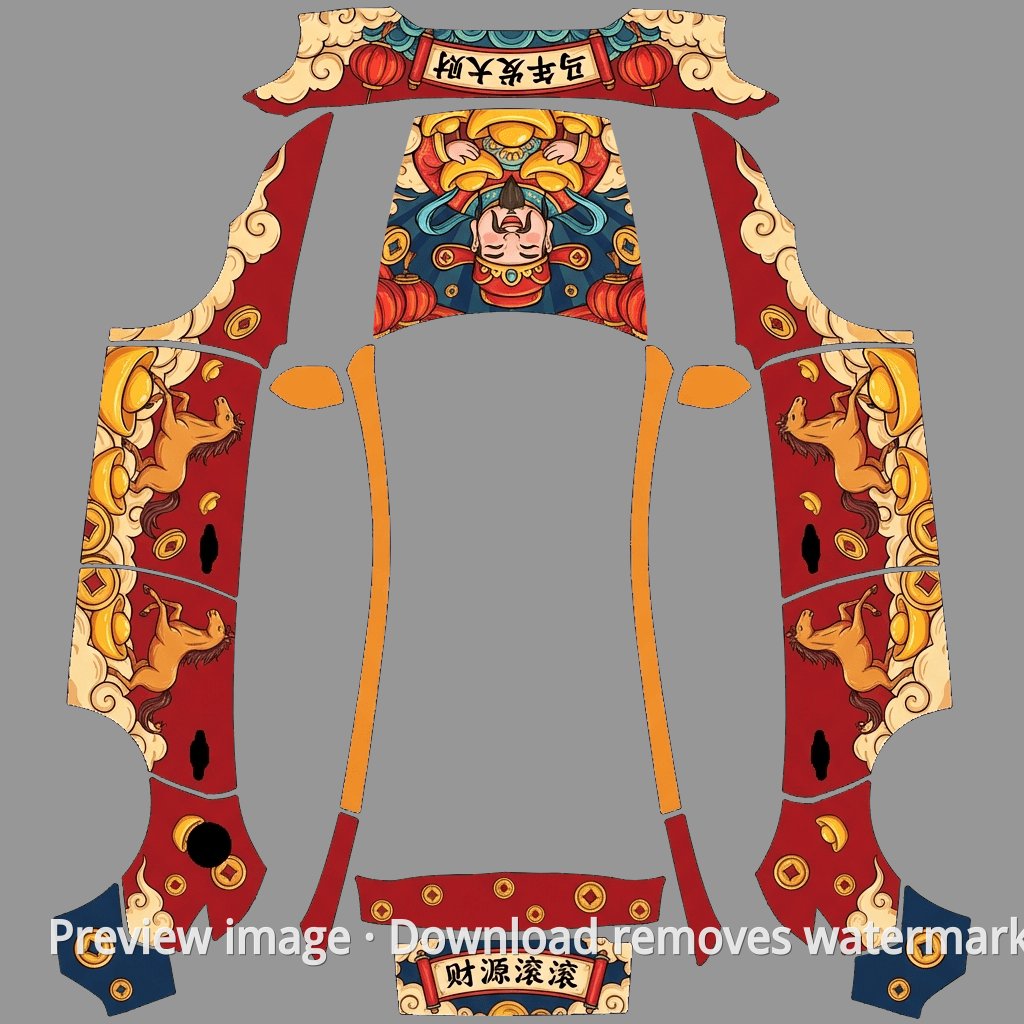 Year of the Horse Prosperity Theme - Model Y (2025+) Standard