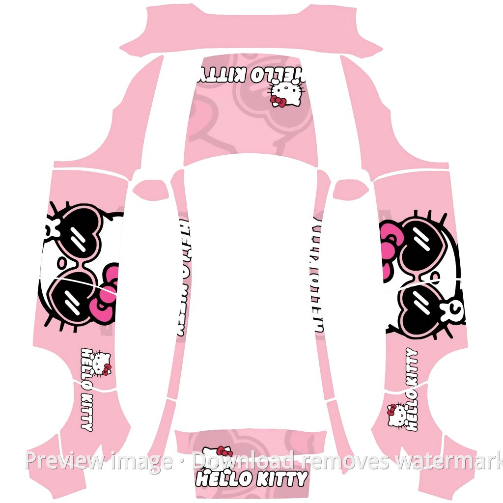 Cute KT Cat Theme - Model Y (2025+) Standard