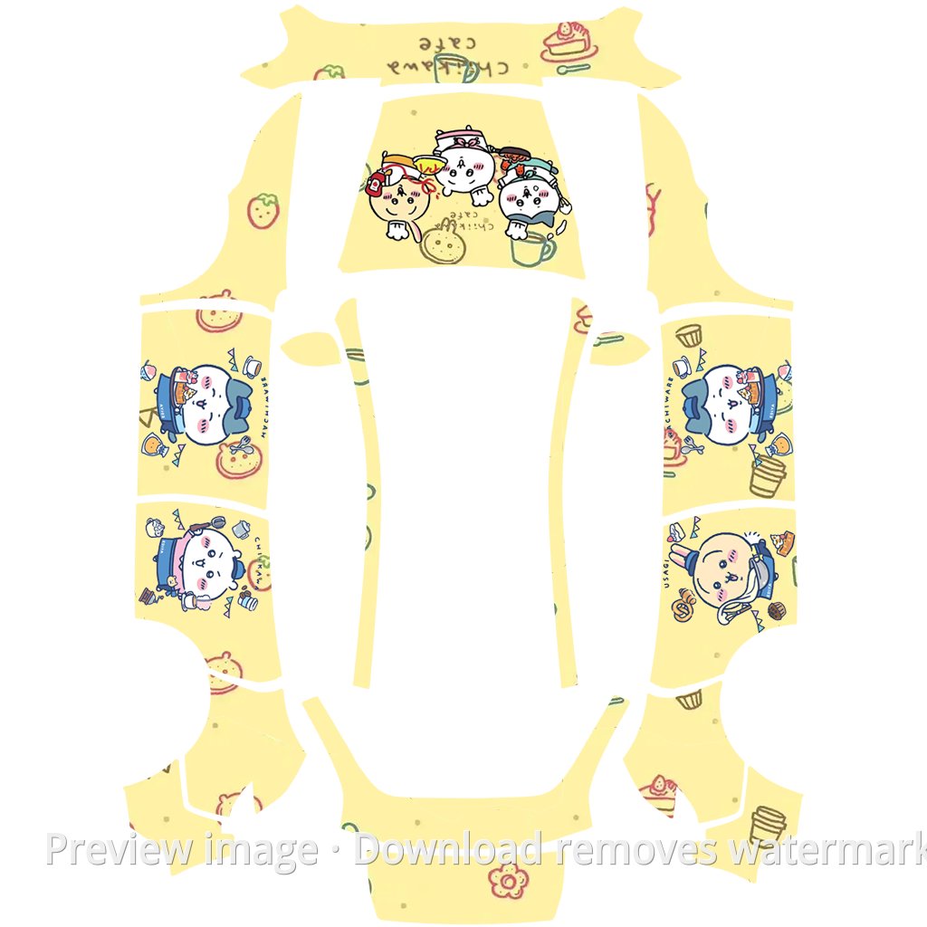 Chiikawa Food and Coffee Cute Theme 2 - Model Y (2025+) Standard