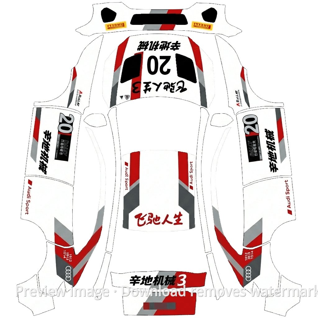 Pegasus 3 Audi A3 Race Car Theme - Model Y (2025+) Standard