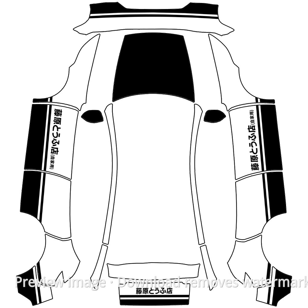 AE86 Fujiwara Theme - Model Y (2025+) Standard - Model Y (2025+) Standard Tesla Paint Shop template
