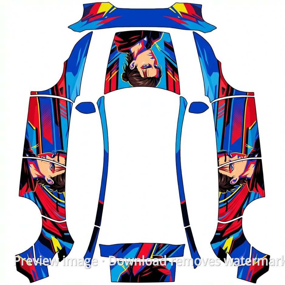 Model Y 2025 PNG Wrap Template