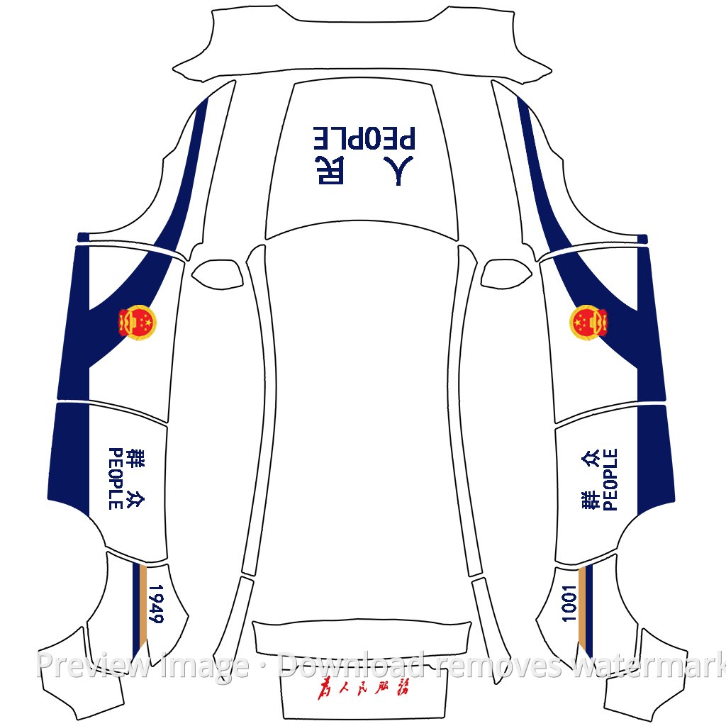 Model Y (2025+) Standard Long Live the People Theme Wrap Template