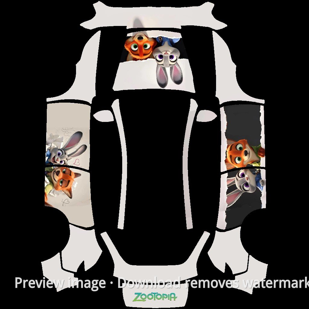 Model Y (2025+) Standard Zootopia Theme Wrap Template