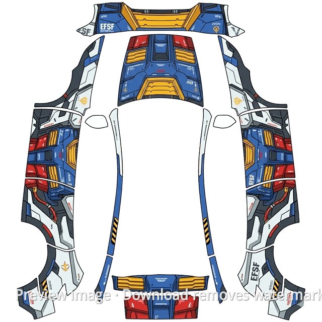 Model Y (2025+) Standard Gundam 2 Theme Wrap Template