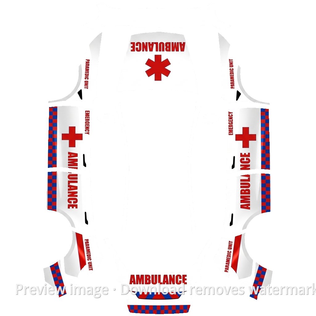 Ambulance Emergency Vehicle Wrap - Model Y (2025+) Standard