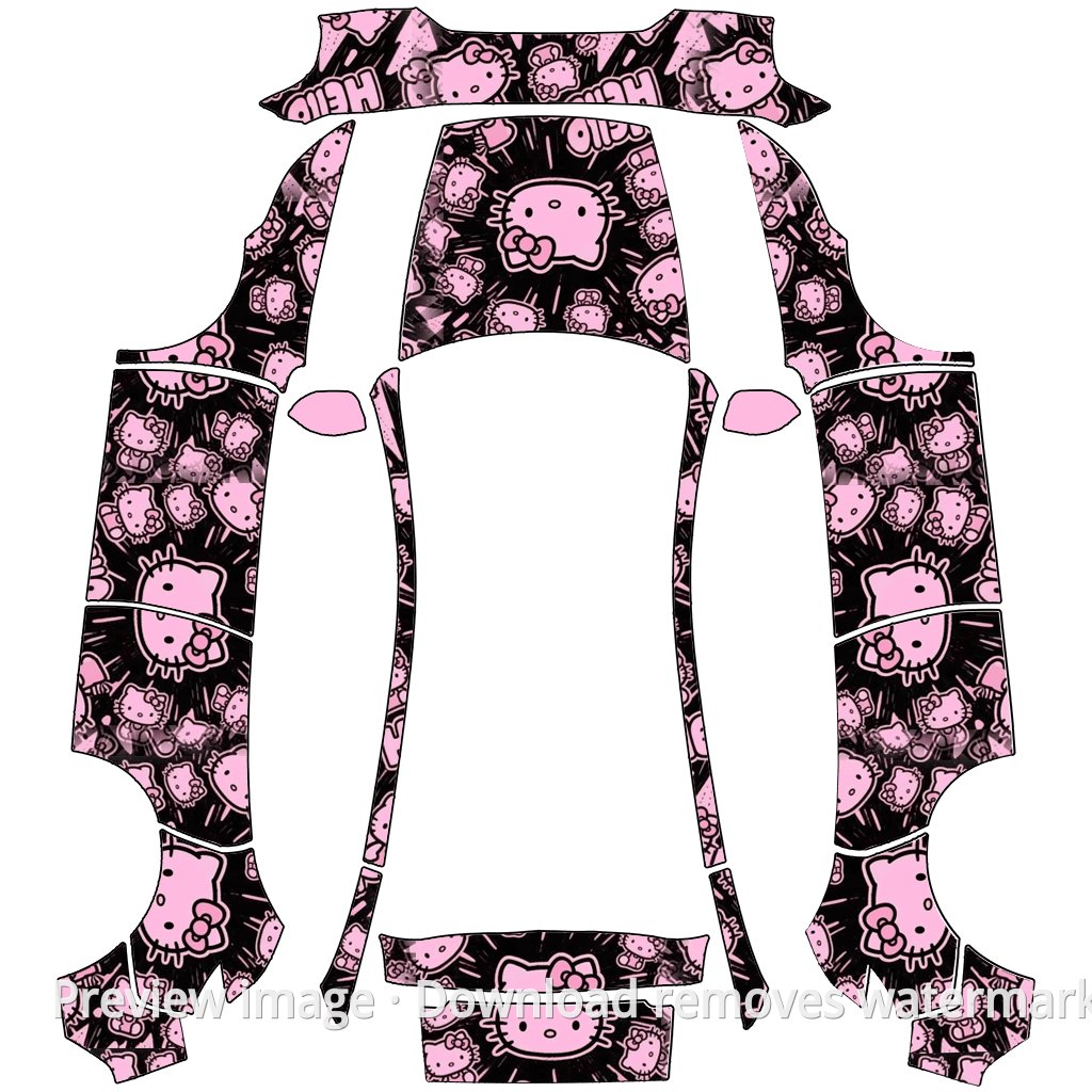 Hello Kitty Pink and Black Theme - Model Y (2025+) Standard