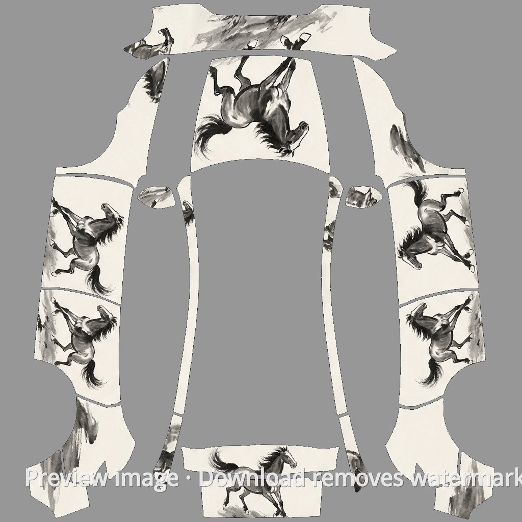 Xu Beihong Galloping Horse No-Text Theme - Model Y (2025+) Standard