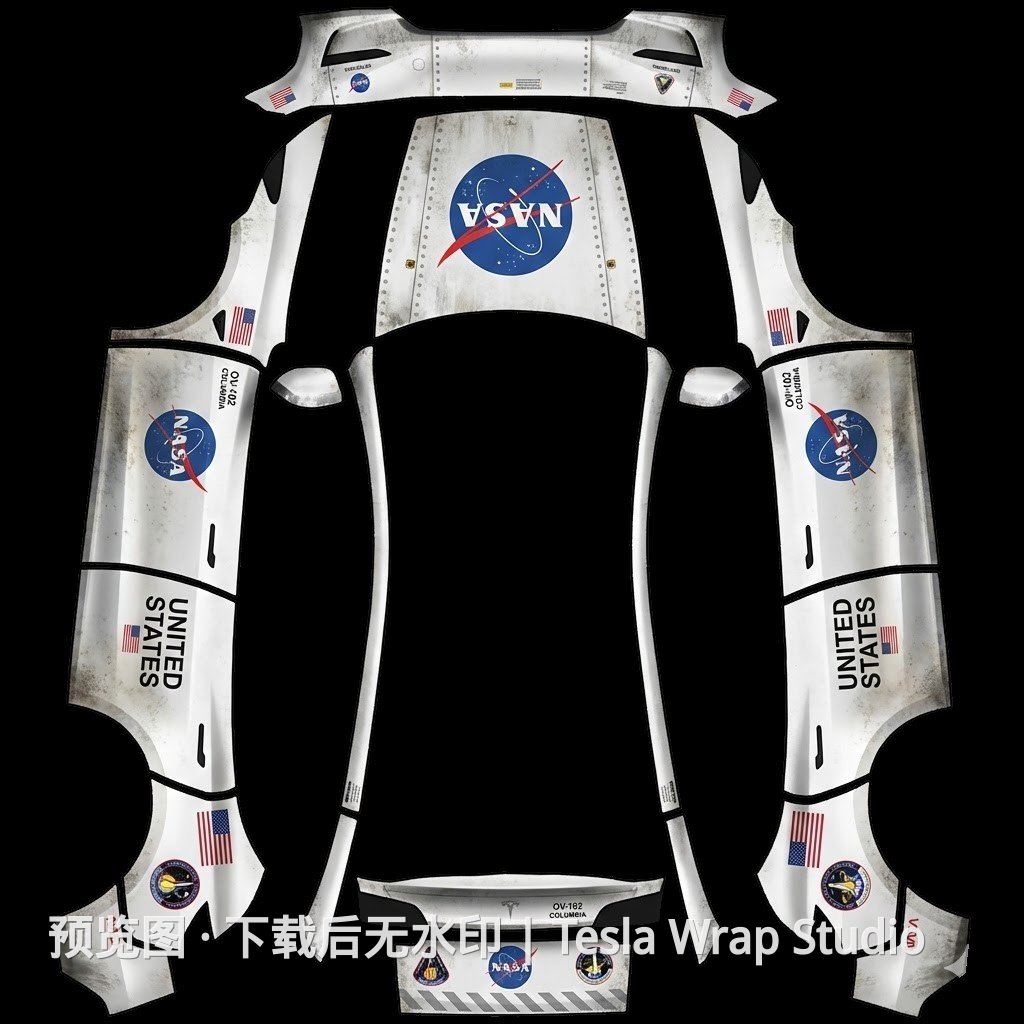 Model Y (2025+) Standard NASA 太空探索主题外观模板