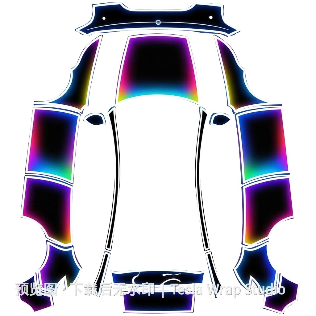 Model Y 2025 Standard 车体包膜模板