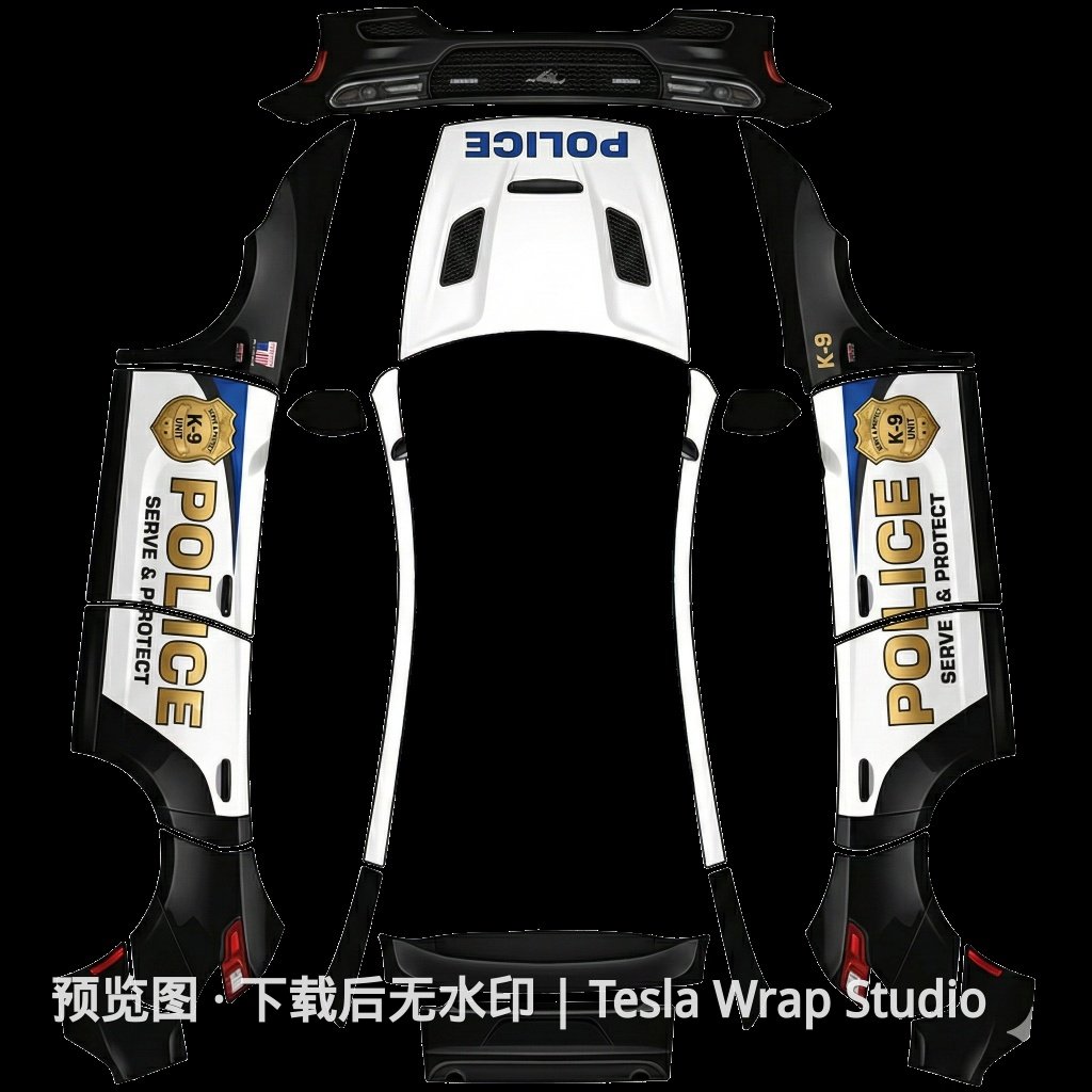 Model Y (2025+) Standard 警车 K9 主题外观模板