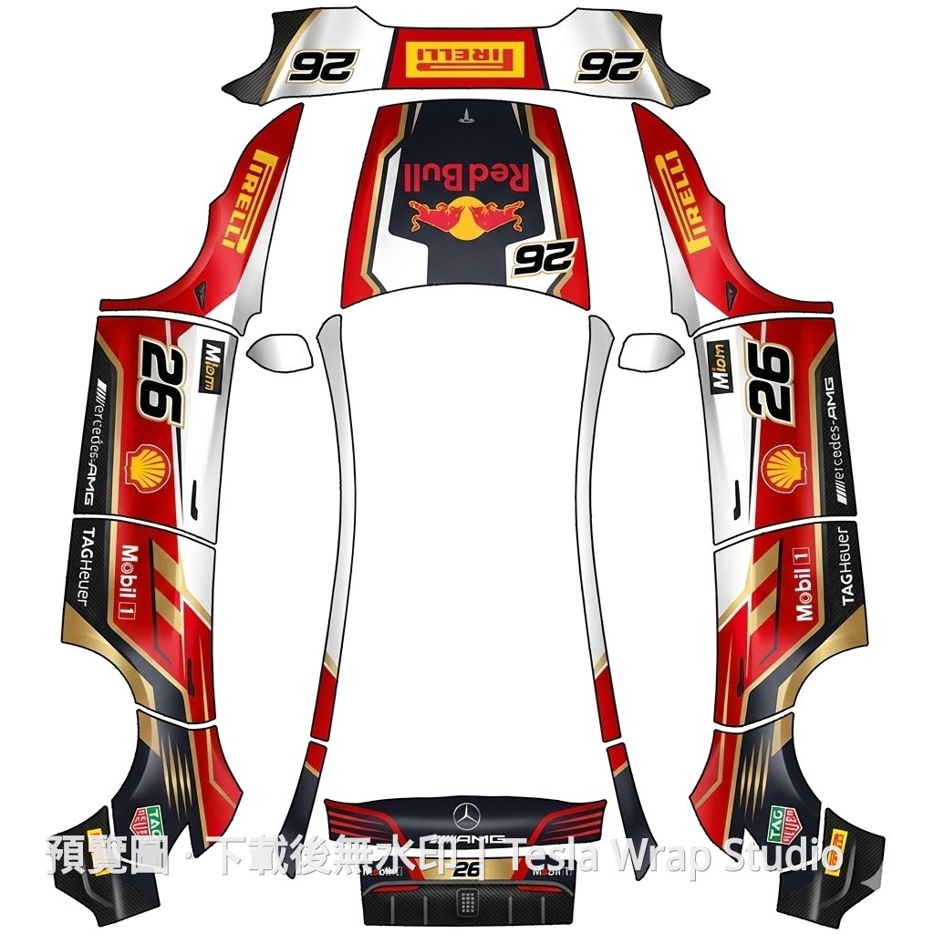 Red Bull 26 主題 - Model Y (2025+) Standard