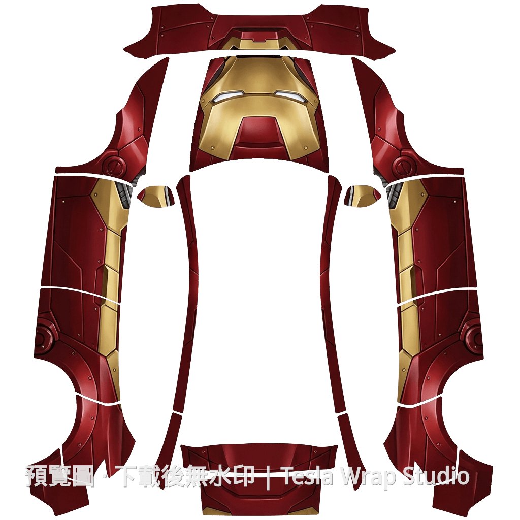 Iron Man 主題 - Model Y (2025+) Standard - Model Y (2025+) Standard Tesla 烤漆中心範本