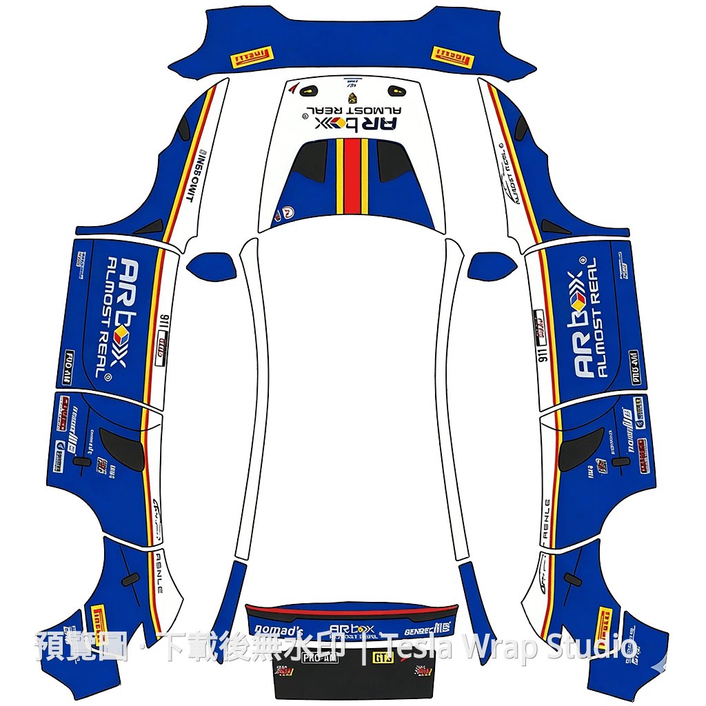 Porsche GT3 Rothmans 塗裝系列 - Model Y (2025+) Standard
