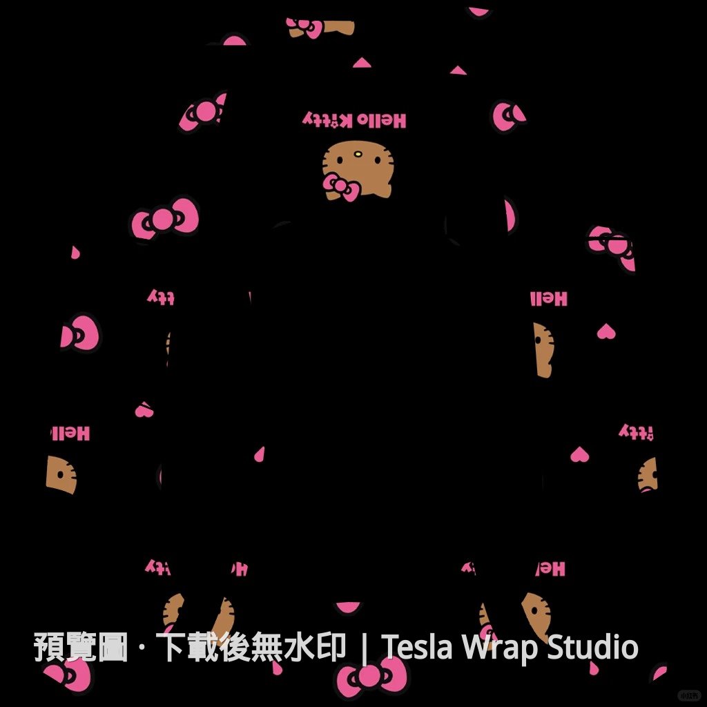 Model Y (2025+) Standard 黑色 Kitty 主題車體外觀範本