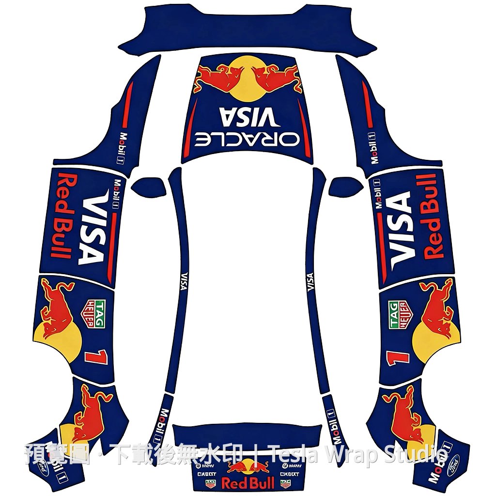 Red Bull 賽車塗裝系列 - Model Y (2025+) Standard