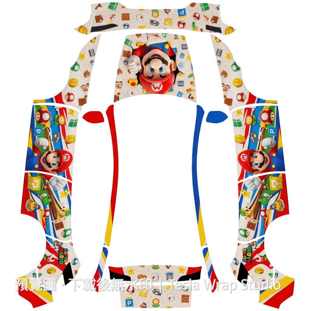 Mario 精品 PNG 範本 - Model Y (2025+) Standard - Model Y (2025+) Standard Tesla 烤漆中心範本