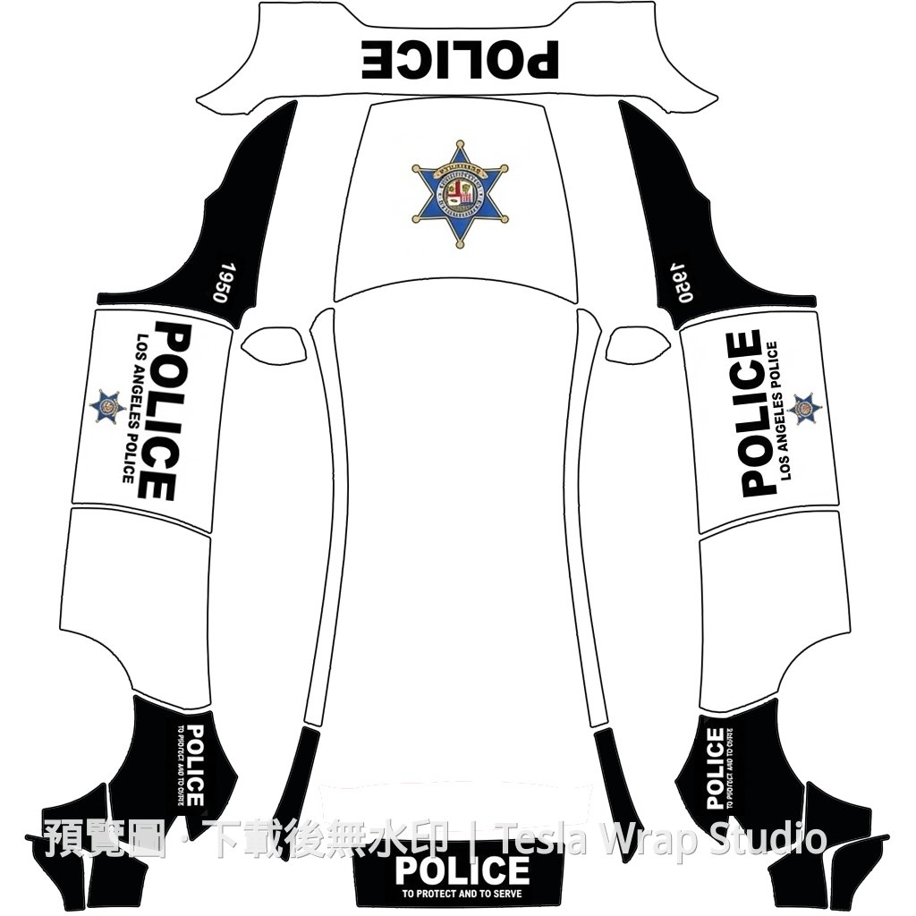 police 主題 - Model Y (2025+) Standard